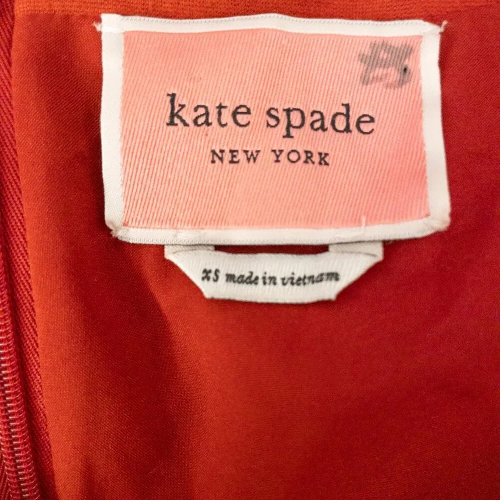 Kate Spade Red Puff Sleeve Fit & Flare Dress – Size XS
